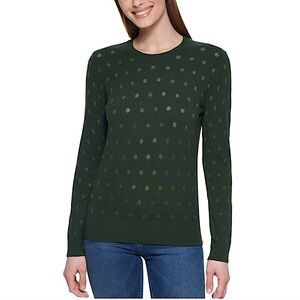 Karl Lagerfield Dark Green Polka Dots Sweater Size Small